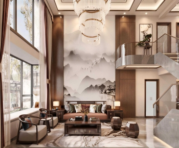 New Chinese Style A Living Room-ID:100569758