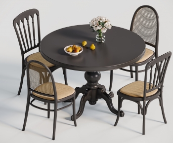 French Style Dining Table And Chairs-ID:601841935