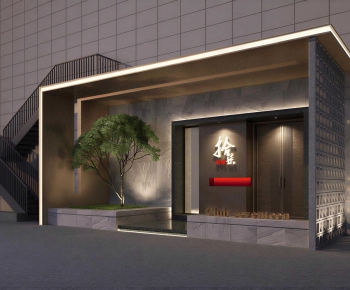 New Chinese Style Facade Element-ID:342586044