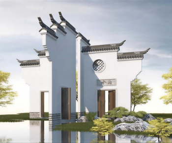 Chinese Style Landscape Wall-ID:617604026