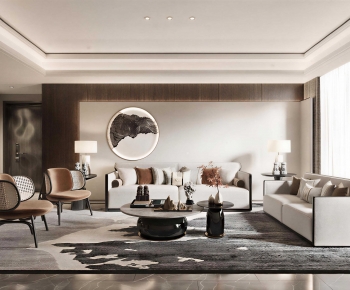 New Chinese Style A Living Room-ID:389199973