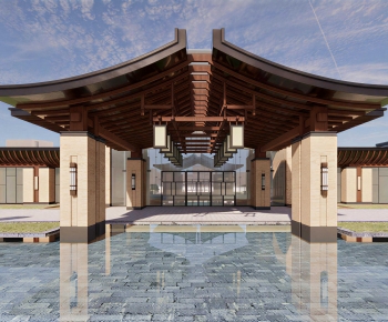 New Chinese Style Appearance Of Commercial Building-ID:493139036