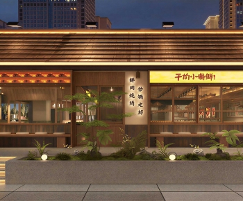 New Chinese Style Facade Element-ID:372400357