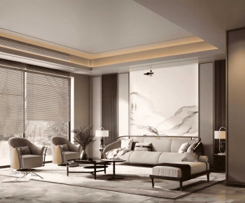 New Chinese Style A Living Room-ID:899318932