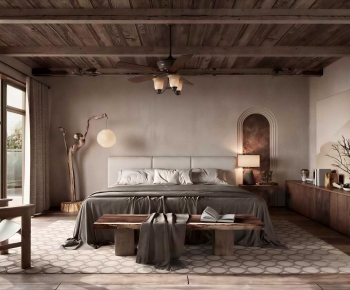 Wabi-sabi Style Bedroom-ID:391407012