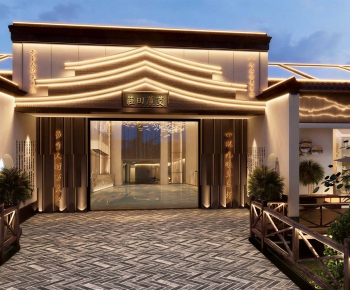New Chinese Style Facade Element-ID:144629532