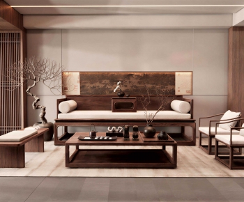 New Chinese Style A Living Room-ID:283974895