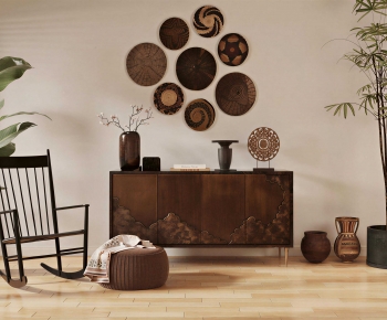 Wabi-sabi Style Entrance Cabinet-ID:328104024