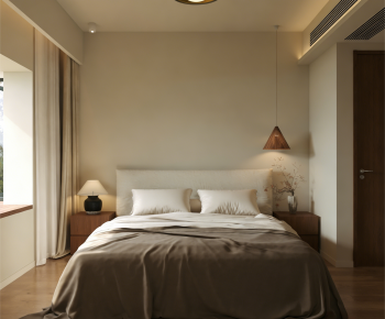 Wabi-sabi Style Bedroom-ID:513889895