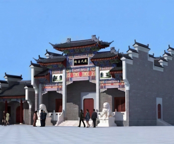 New Chinese Style Religious Architecture-ID:583173995