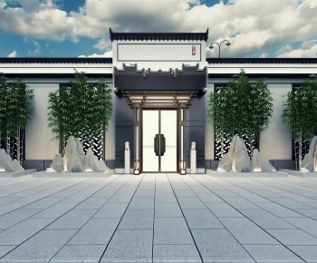 New Chinese Style Facade Element-ID:738627919