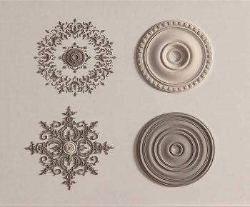 French Style Plaster Carved Top Plate-ID:406594049