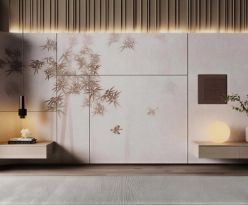 New Chinese Style TV Wall-ID:867991926