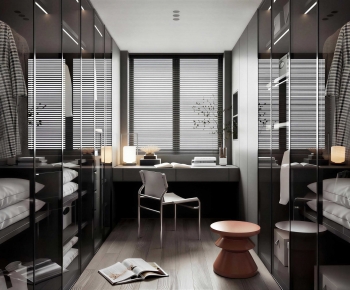 Modern Clothes Storage Area-ID:392957936