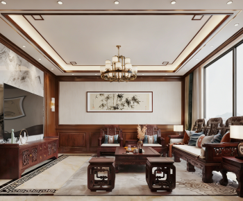 Chinese Style A Living Room-ID:907764918