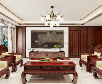 Chinese Style A Living Room-ID:552039125
