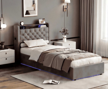 Modern Single Bed-ID:127855066