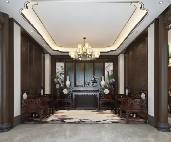 New Chinese Style A Living Room-ID:696182012