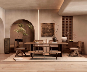 Wabi-sabi Style Dining Room-ID:816669942
