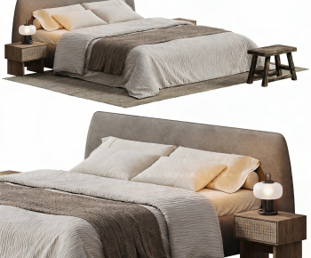 Wabi-sabi Style Double Bed-ID:177717927