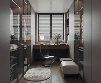 Modern Clothes Storage Area-ID:679940949