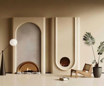 Wabi-sabi Style Fireplace-ID:790404081