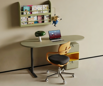 Modern Computer Desk And Chair-ID:619548082
