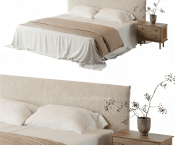 Wabi-sabi Style Double Bed-ID:404308089