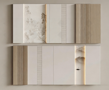 New Chinese Style TV Wall-ID:911320926