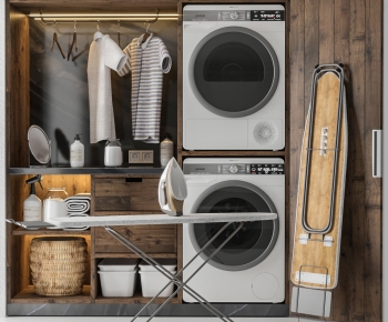Modern Laundry Cabinet-ID:858774908