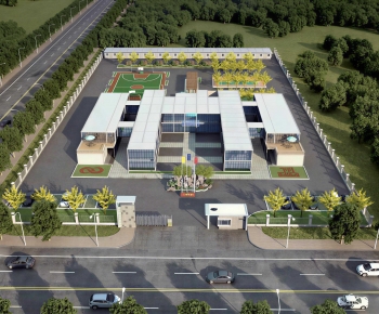 Modern Architectural Bird's-eye View Planning-ID:768995057