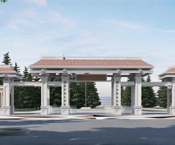 New Chinese Style Facade Element-ID:414222968