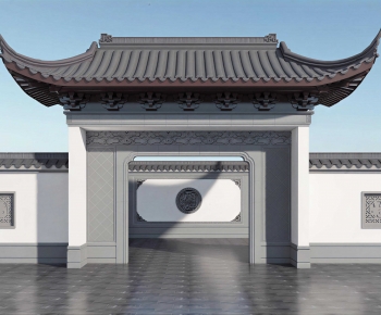 New Chinese Style Facade Element-ID:629757888