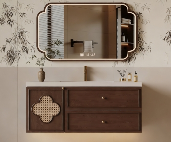 New Chinese Style Bathroom Cabinet-ID:604379226