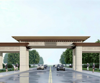 New Chinese Style Facade Element-ID:865946059