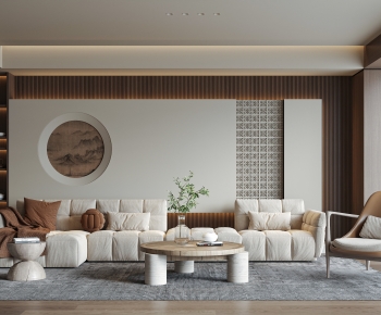 New Chinese Style A Living Room-ID:490430121