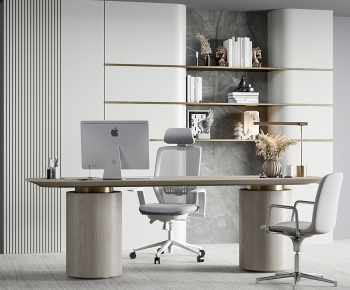 Modern Office Desk And Chair-ID:615271096