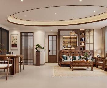 New Chinese Style A Living Room-ID:223133092
