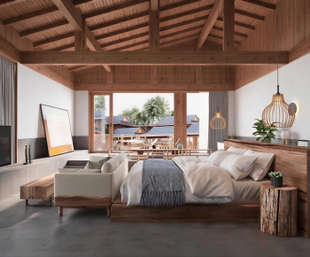Wabi-sabi Style Bedroom-ID:596925973