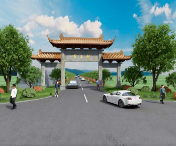 Chinese Style Decorated Archway-ID:402206908
