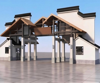 New Chinese Style Facade Element-ID:884995945