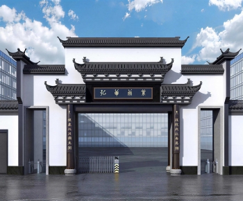 New Chinese Style Facade Element-ID:101599728