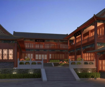 New Chinese Style Ancient Architectural Buildings-ID:450977096