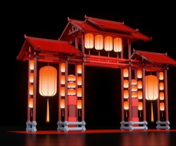 New Chinese Style Facade Element-ID:713181021