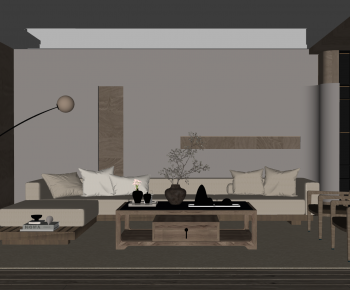 New Chinese Style A Living Room-ID:552195077