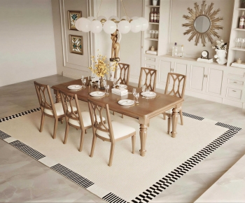 American Style Dining Table And Chairs-ID:145505919
