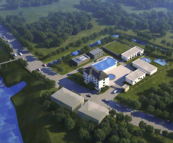 Modern Architectural Bird's-eye View Planning-ID:729784977