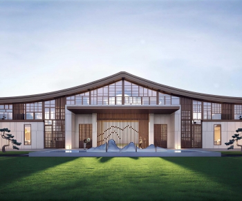 New Chinese Style Appearance Of Commercial Building-ID:378376014