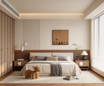 Wabi-sabi Style Bedroom-ID:933640961