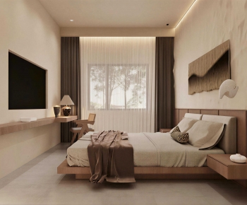 Wabi-sabi Style Bedroom-ID:563350929